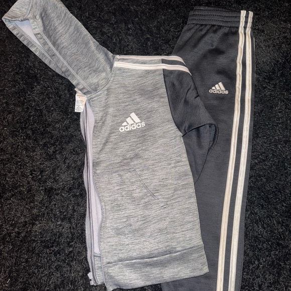 Adidas Kids Charcoal and Light Gray Joggers - Picture 1 of 1